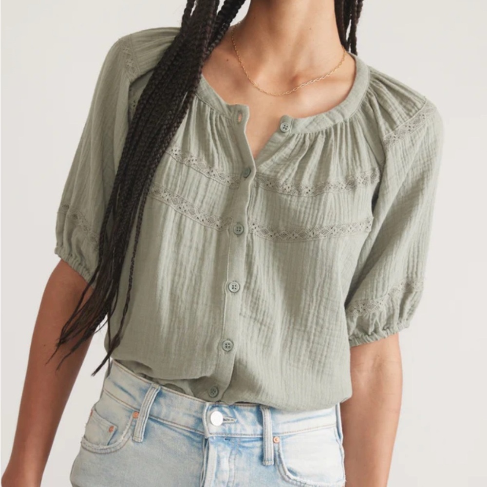 Marine Layer Olive Green Blouse